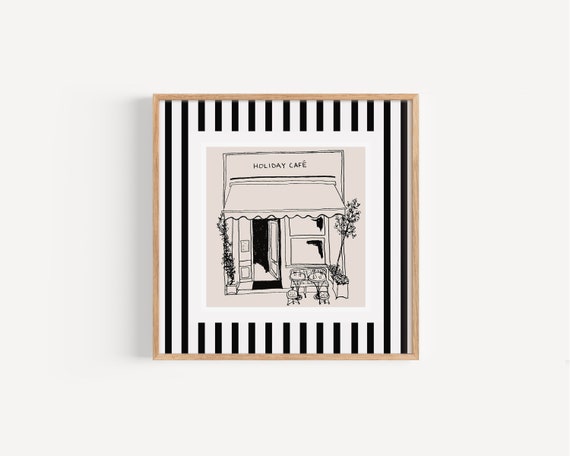 Holiday Cafe Paris French Minimalist Wall Art Print