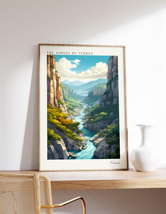 The Gorges du Verdon France Turquoise River Canyon Scenic Travel Poster
