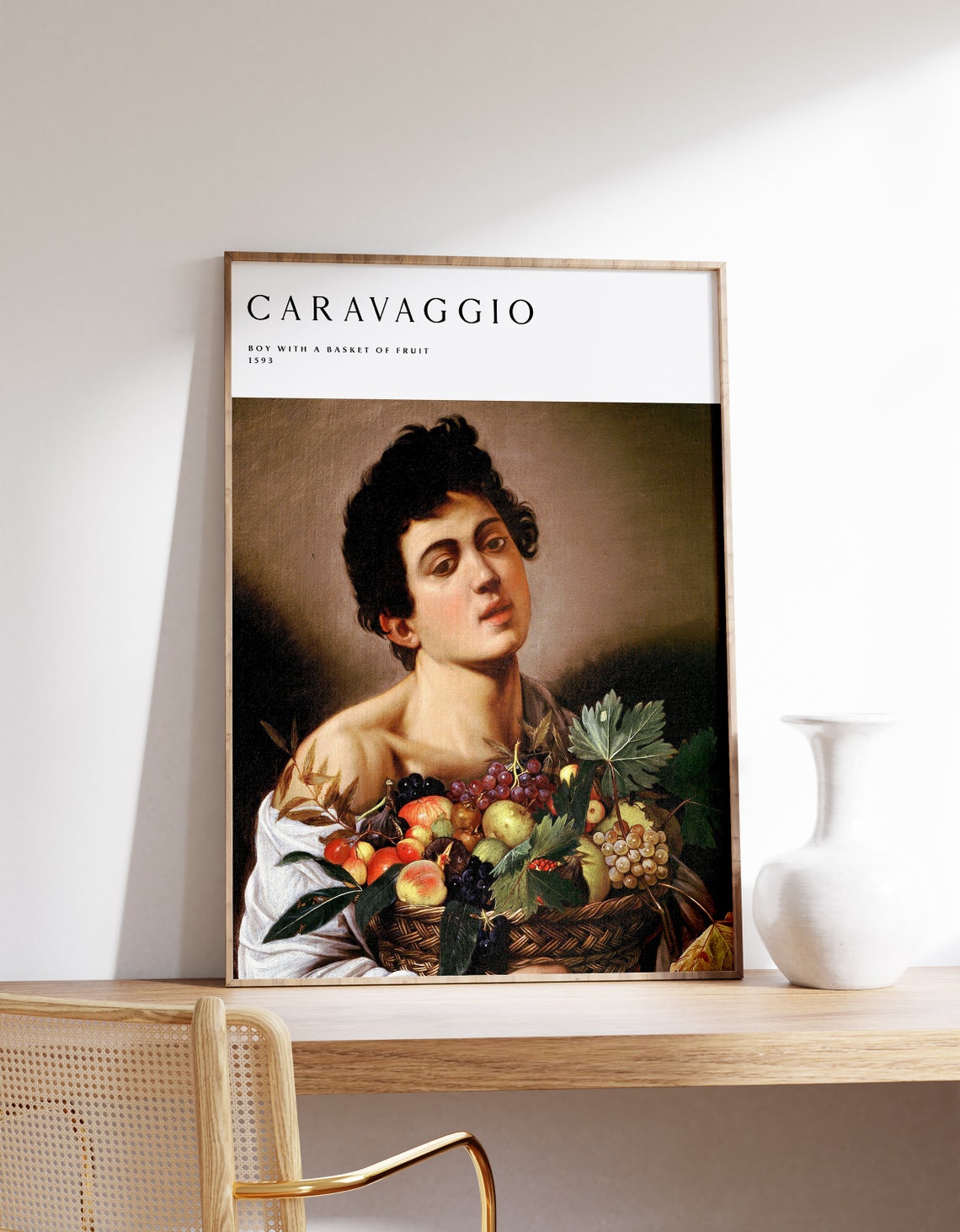 Caravaggio Boy with a Basket of Fruit 1593 Baroque Art Poster