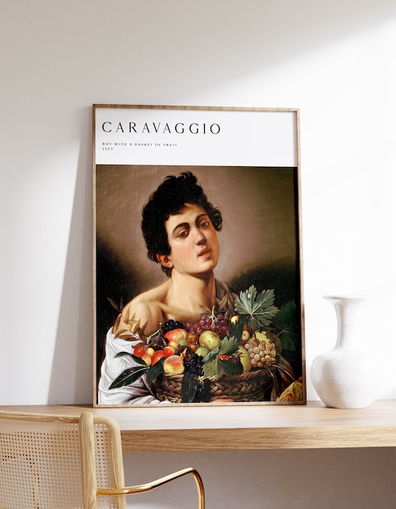 Caravaggio Boy with a Basket of Fruit 1593 Baroque Art Poster