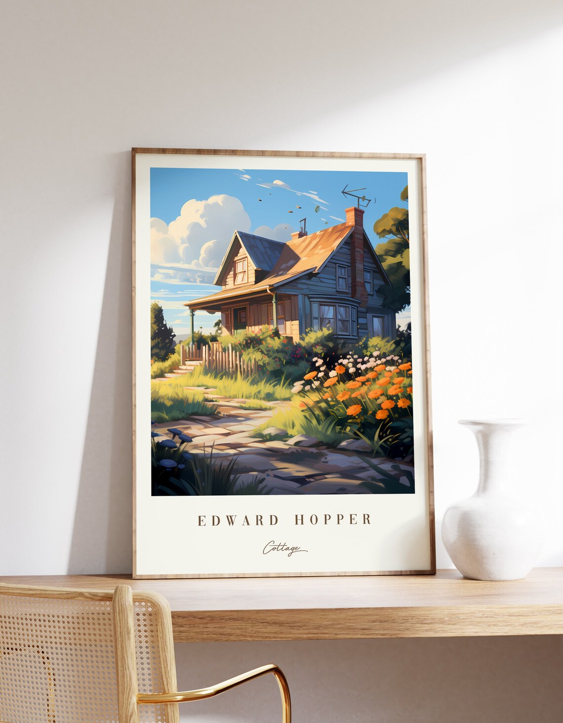 Edward Hopper Cottage, Mid Century Art Print