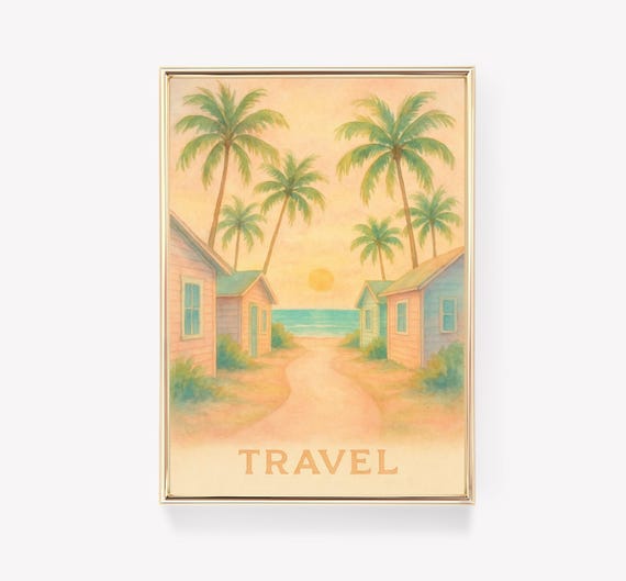 Nassau Bahamas Travel Poster Vintage Wall Art Print Tropical Decor Retro Gift