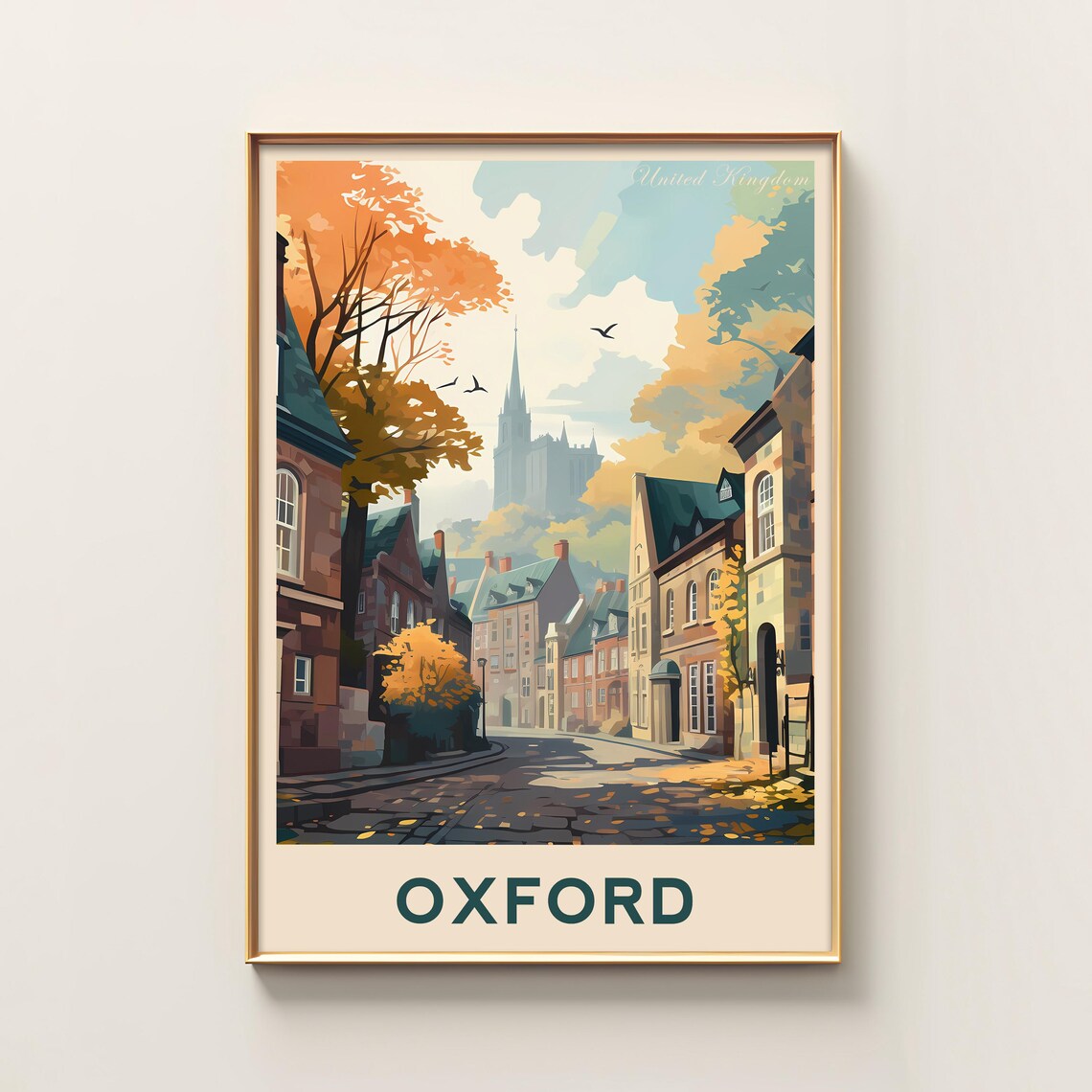 Oxford Travel Poster, United Kingdom Wall Art