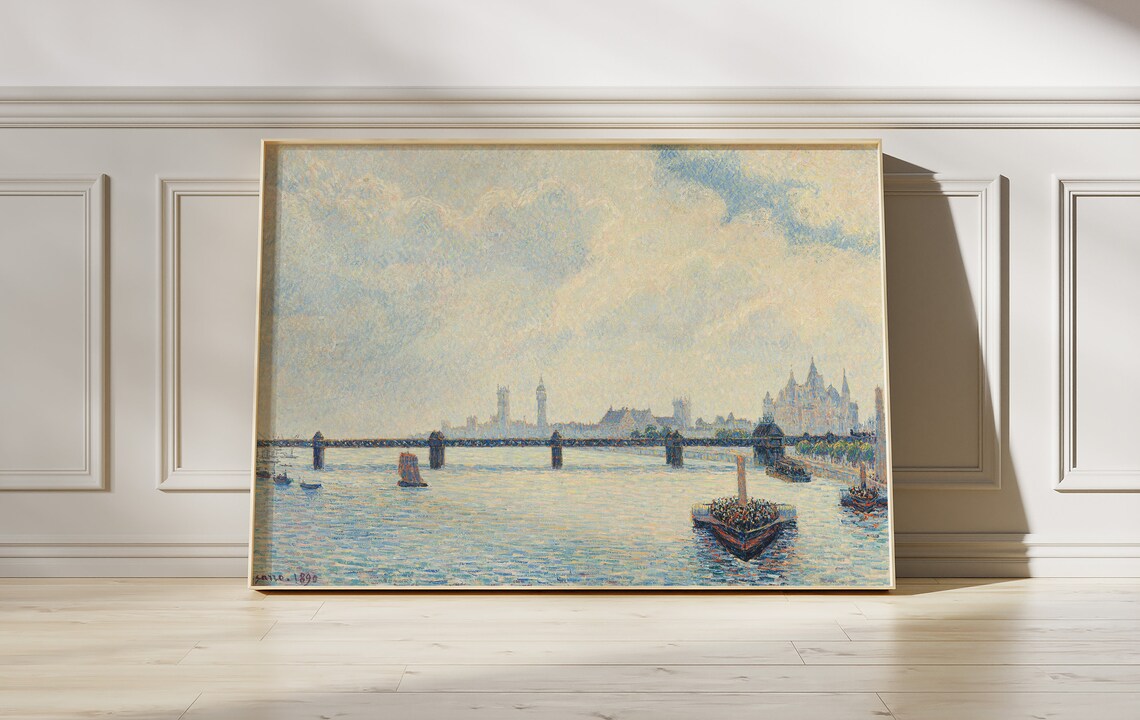 Pissarro Charing Cross Bridge London 1890 River Thames Scene Poster
