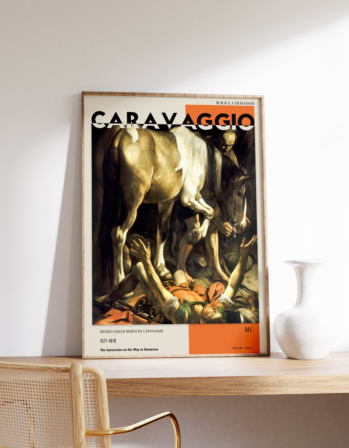 Caravaggio The Conversion On The Way To Damascus Baroque Exhibition Poster