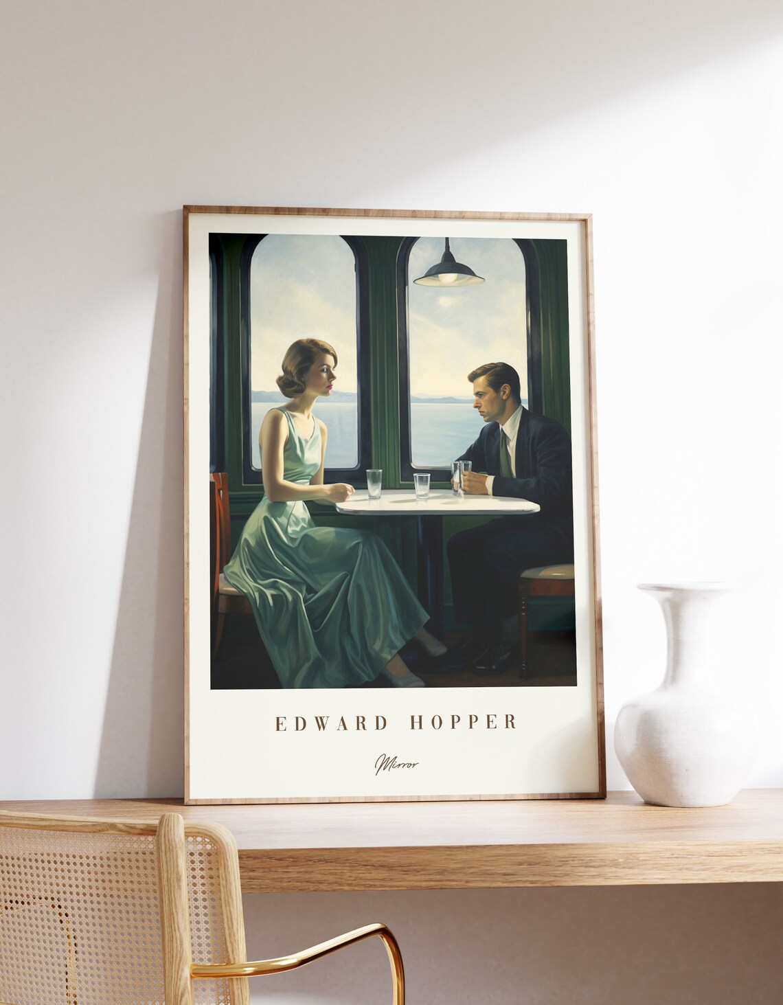 Mirror Poster, Vintage Painting Art Print