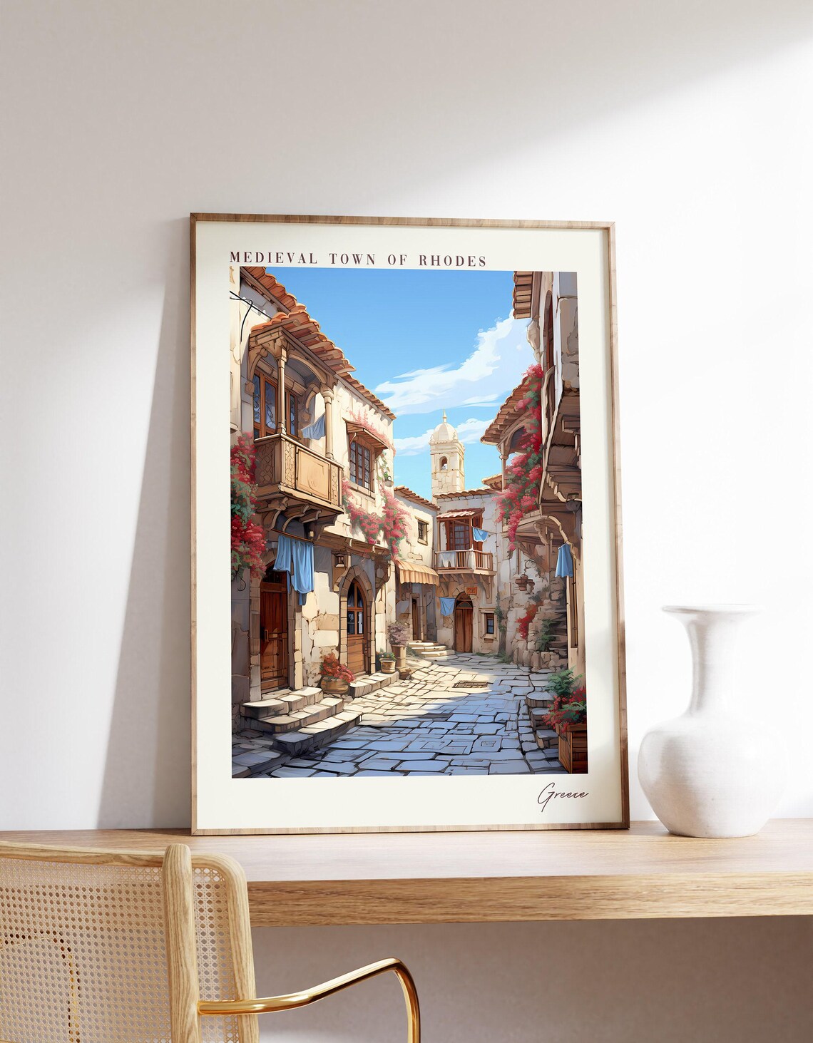 Medieval Town Of Rhodes Travel Poster