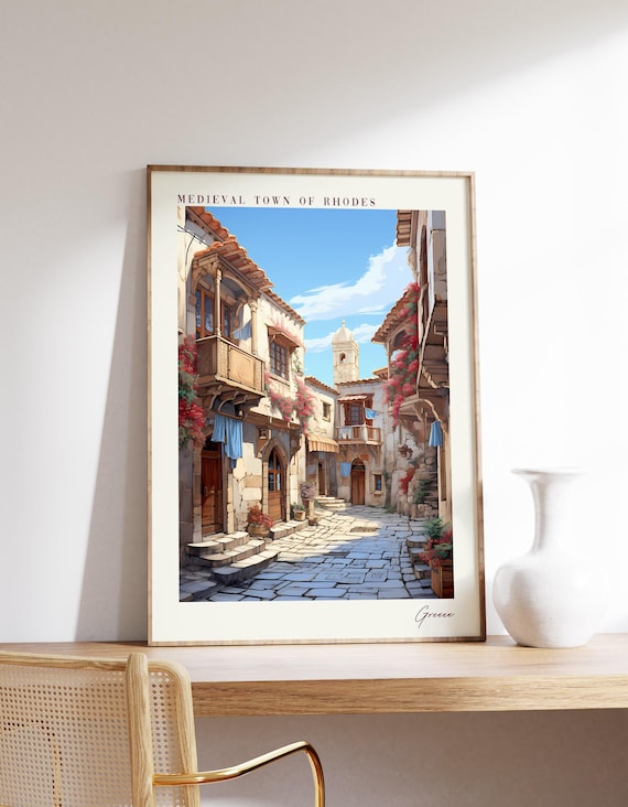 Medieval Town Of Rhodes Travel Poster