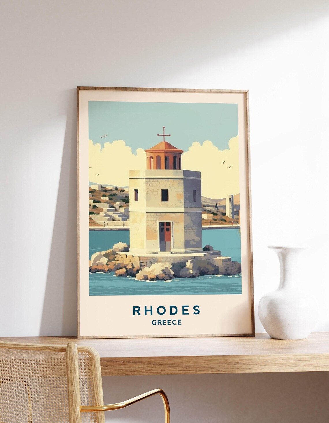 Greece Rhodes Vintage Travel Poster Print