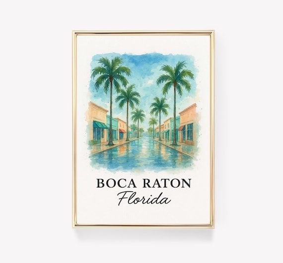 Boca Raton Travel Poster, Vintage Florida Travel Poster