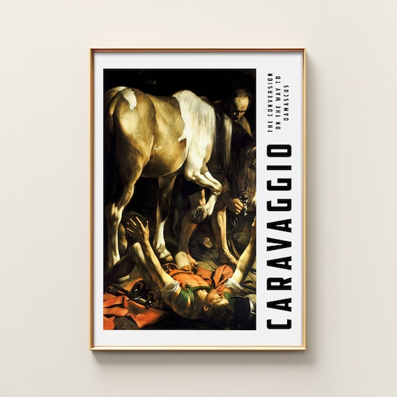 Caravaggio Print Vintage Exhibition Poster Bedroom Wall Art Eclectic Antique Painting