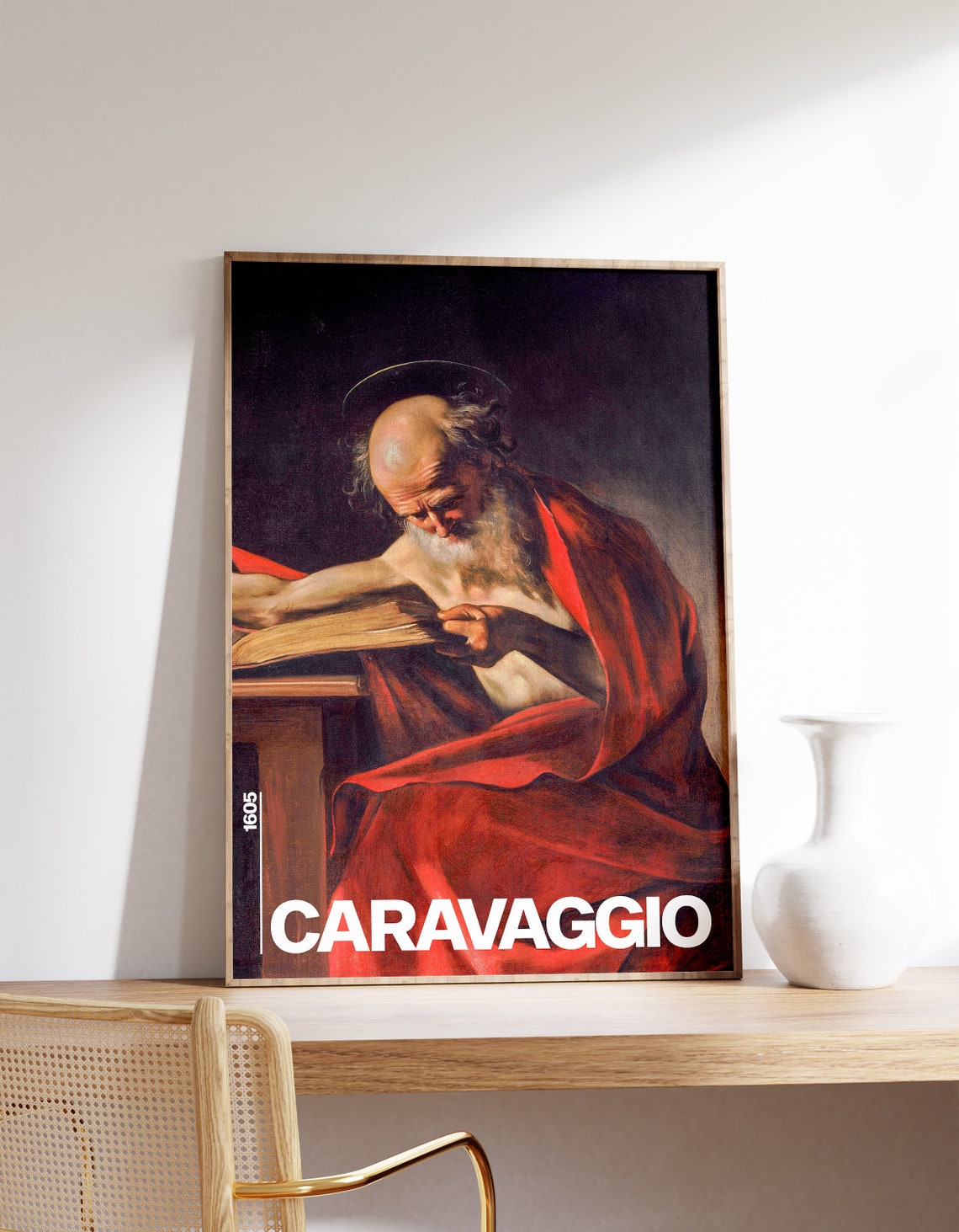 Caravaggio Saint Jerome 1605 Baroque Modern Exhibition Art Poster