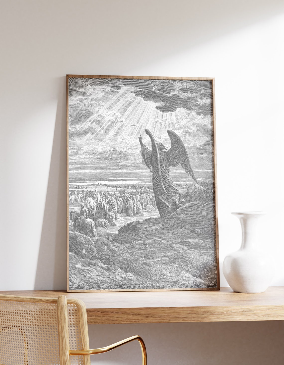 Gustave Dore Angel Appears to Israelites 1866 Engraving Art Poster