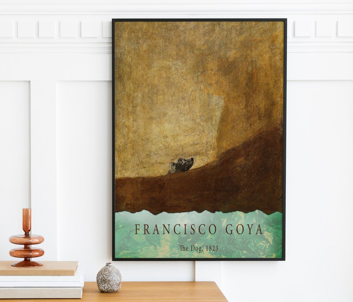 Francisco Goya The Dog 1823 Minimalist Dark Exhibition Art Poster