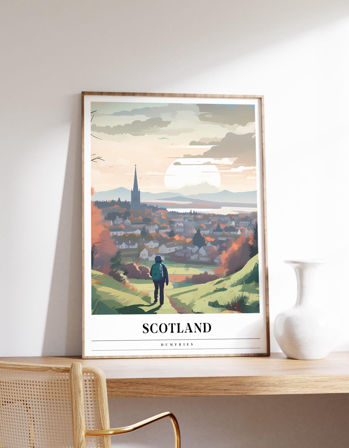 Dumfries Travel Poster, Scotland Decor Print