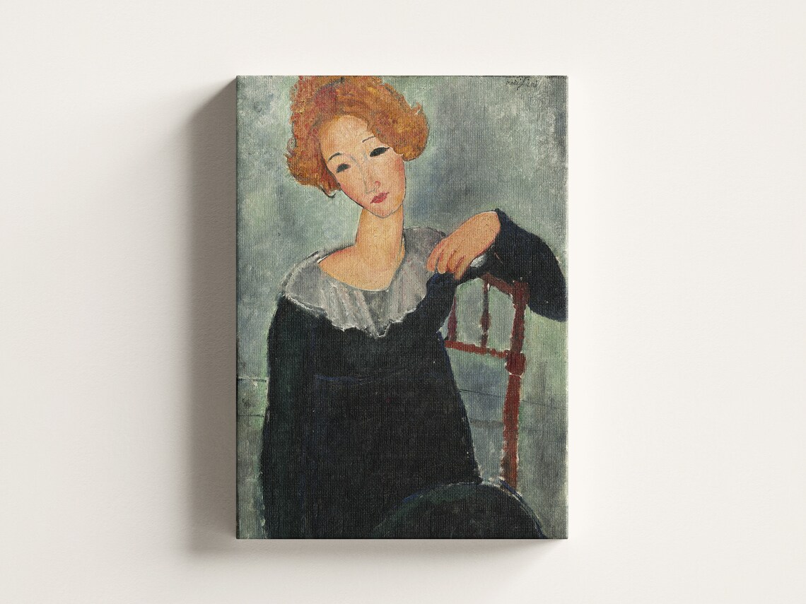 Amedeo Modigliani Woman With Red Hair, Vintage Art Print