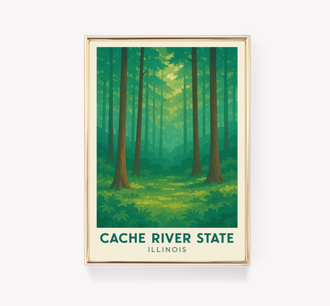 Cache River State Vintage Travel Poster, Illinois