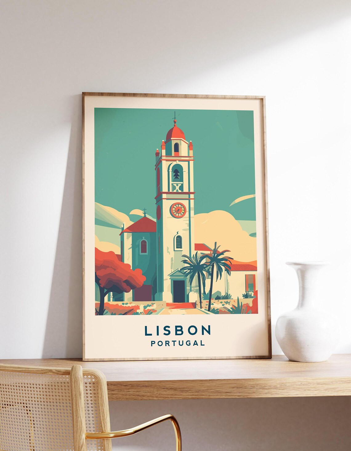 Lisbon Travel Poster, Portugal Vintage Art Print