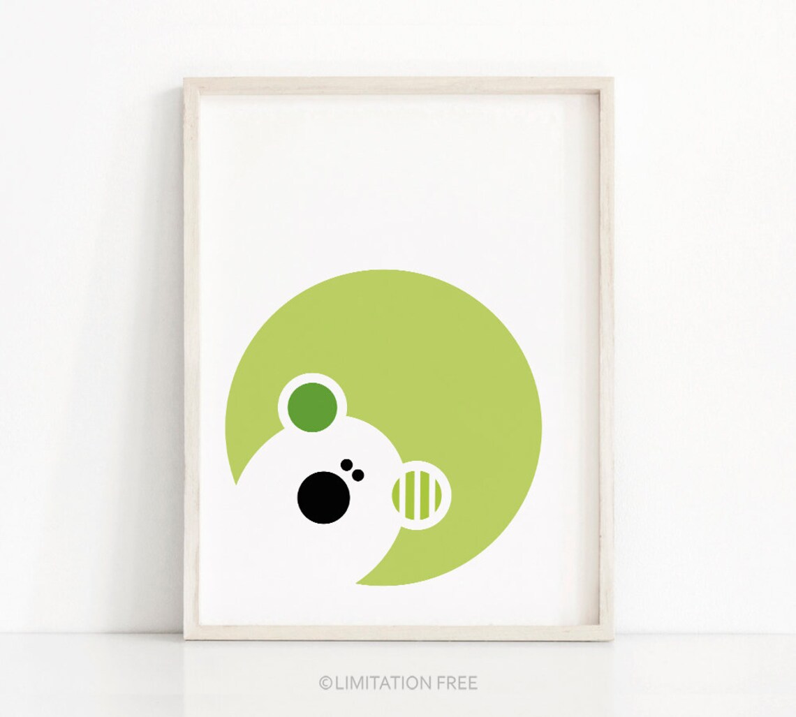 Bear Nursery Art Print, Modern Kids Room Decor