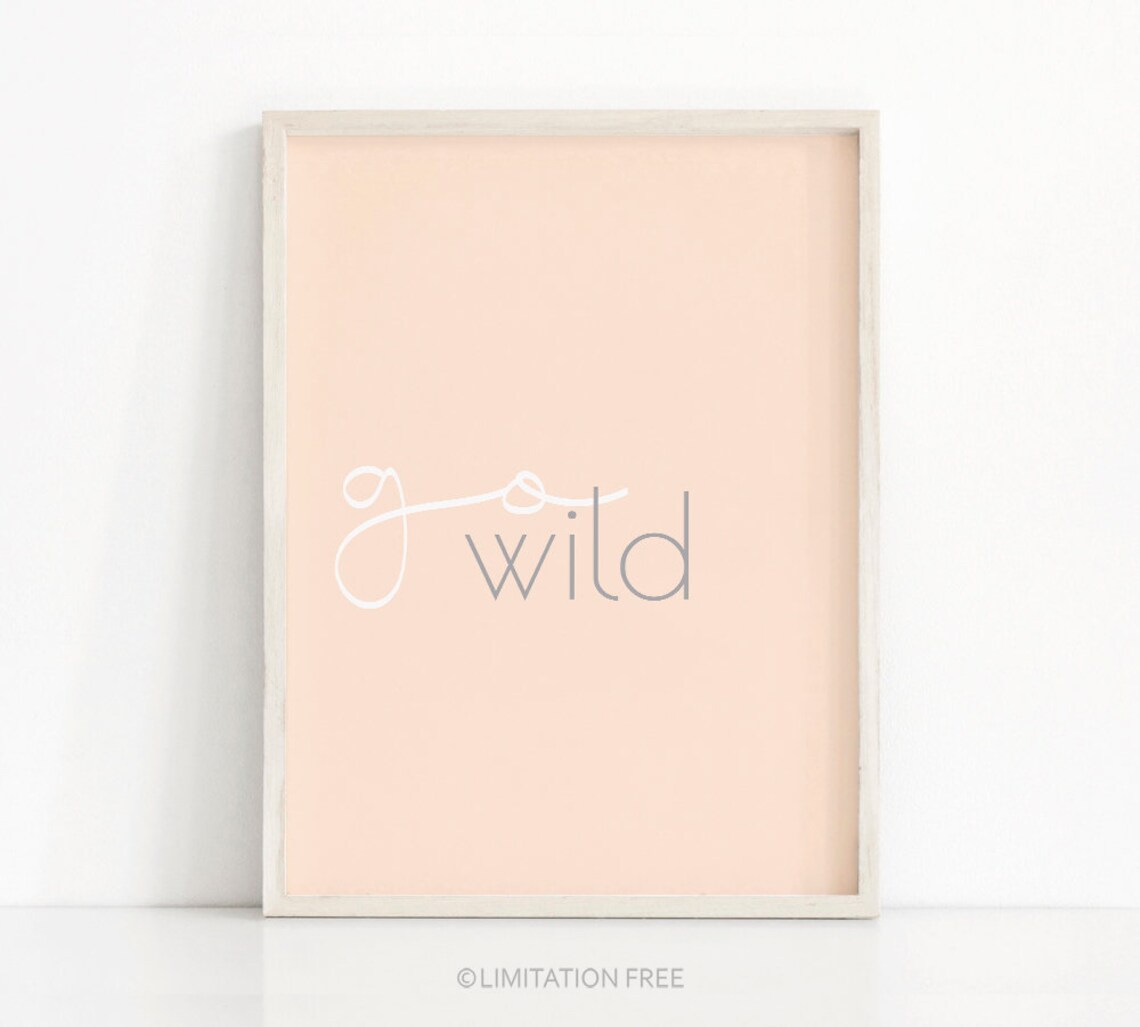 Print Instant Art Minimalist Typography Print Wall Art Modern Art Print Peach Home Decor
