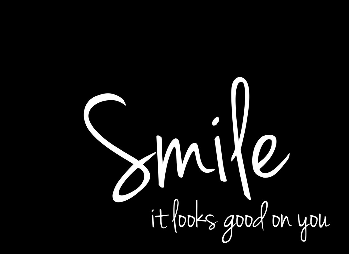 Smile Typography Poster, Black and White Wall Art - Image 3