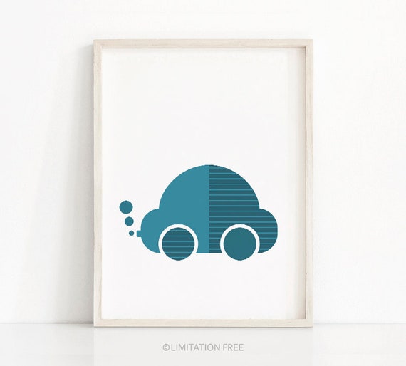Nursery Art Baby Boy Nursery Print Baby Wall Art Car Nursery Decor Boys Room Print Transportation Kids Art Print