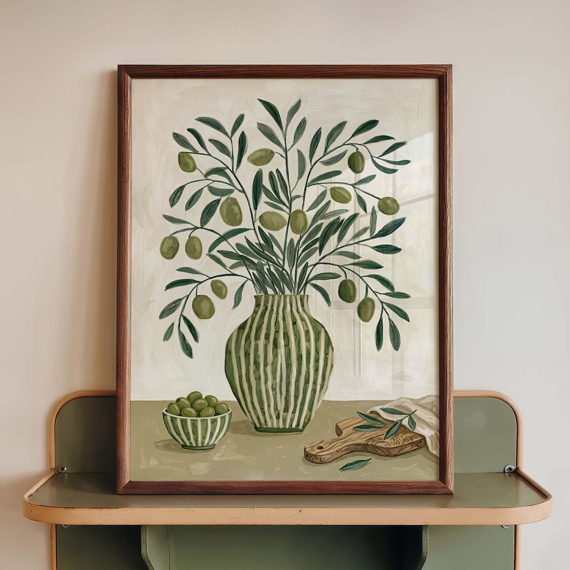 Olive Branch Poster, Mediterranean Kitchen Decor