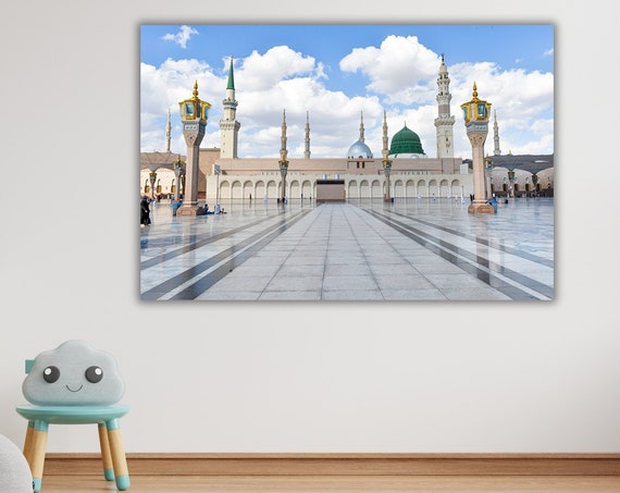 Islamic Wall Art Makkah Mescid I Nebev Muslim Housewarming Muslim Home Decor Al Masjid An Nabawi Madina Print Quran Mosque Art