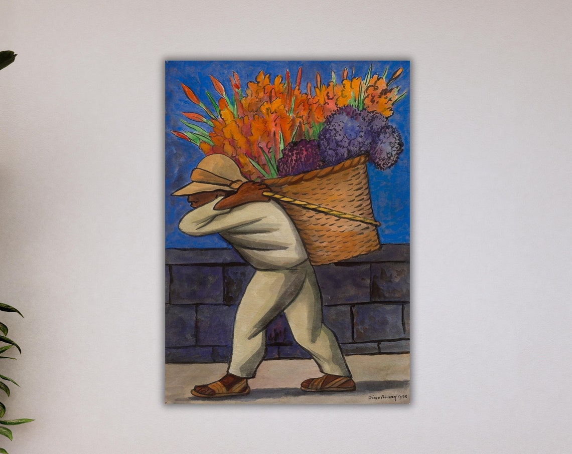 Diego Rivera The Flower Carrier Mexican Folk Art Masterpiece Poster