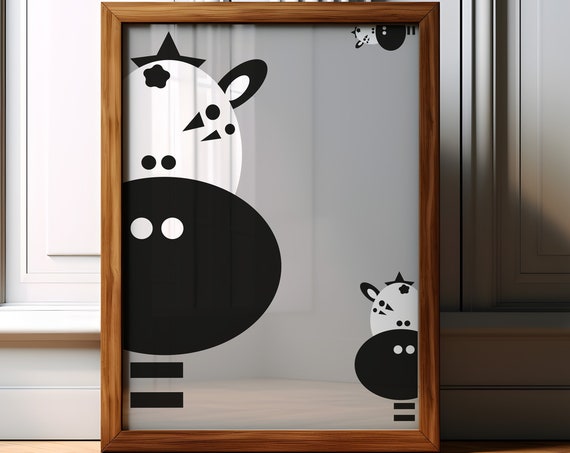 Safari Zebra Nursery Art Print, Kids Room Decor