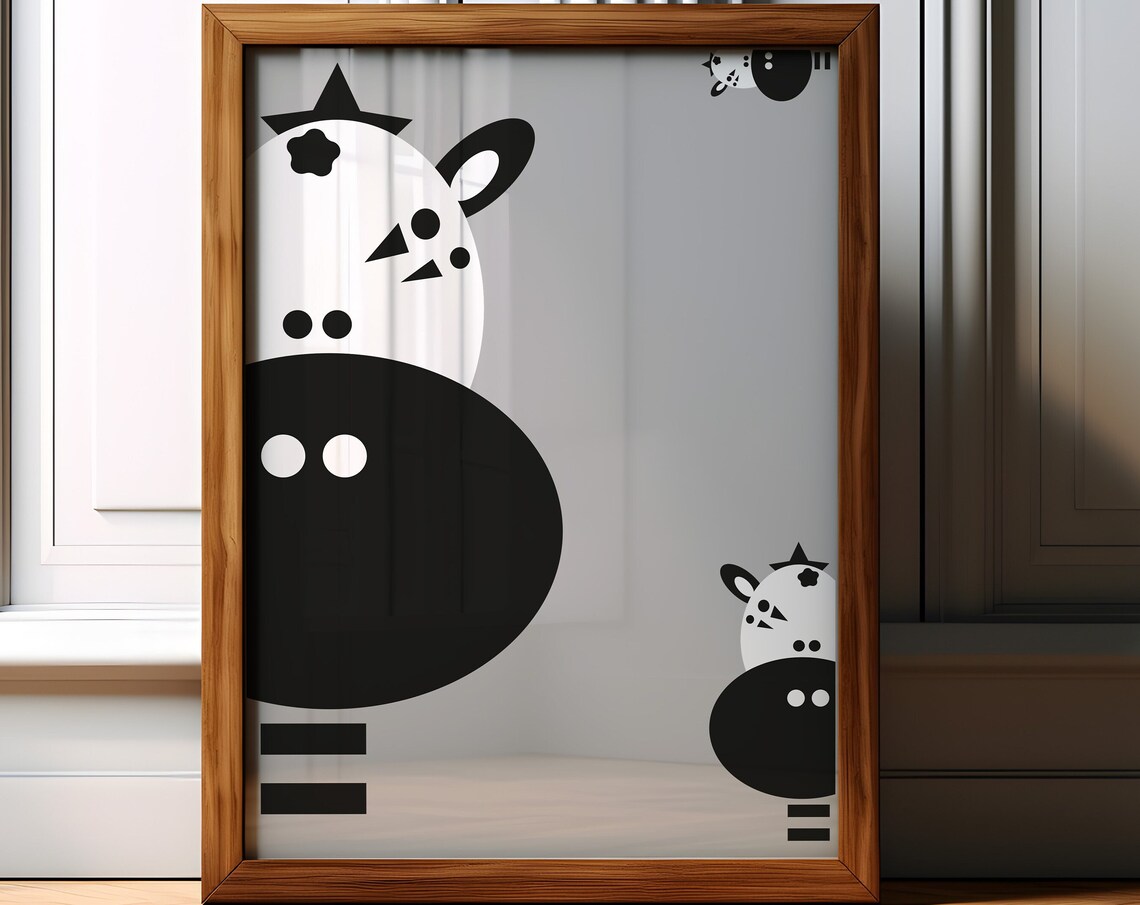 Safari Zebra Nursery Art Print, Kids Room Decor