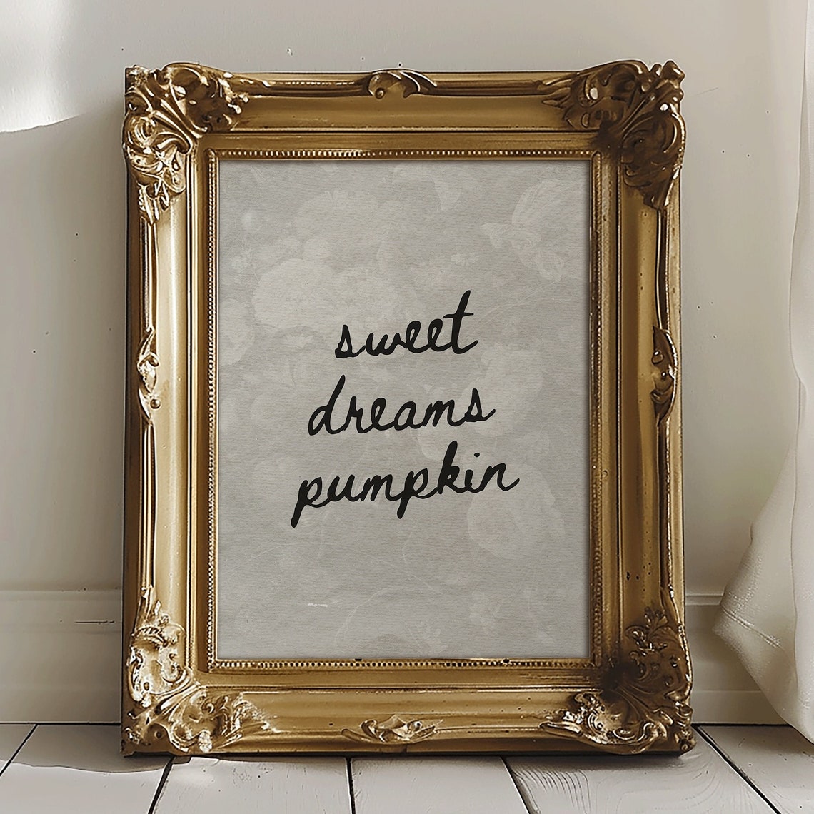 Sweet Dreams Pumpkin Handwritten Script Cozy Bedroom Quote Poster