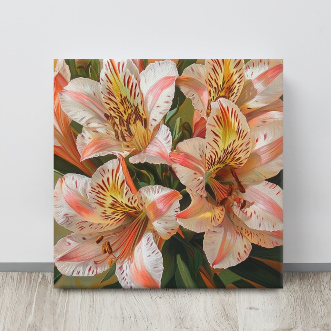 Alstroemeria Peruvian Lily Speckled Petals Close Up Botanical Poster
