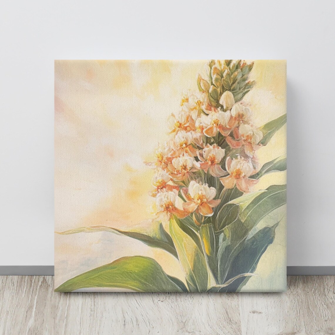 Tropical Milkweed Sunlit Peach Orange Backlit Glow Radiant Art Poster