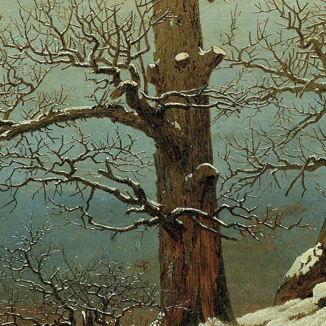 Caspar David Friedrich Cairn in Snow Winter Trees Romantic Art Print - Image 2