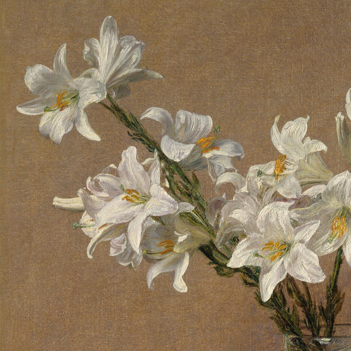 Henri Fantin Latour Roses and Lilies Elegant Still Life Poster - Image 2
