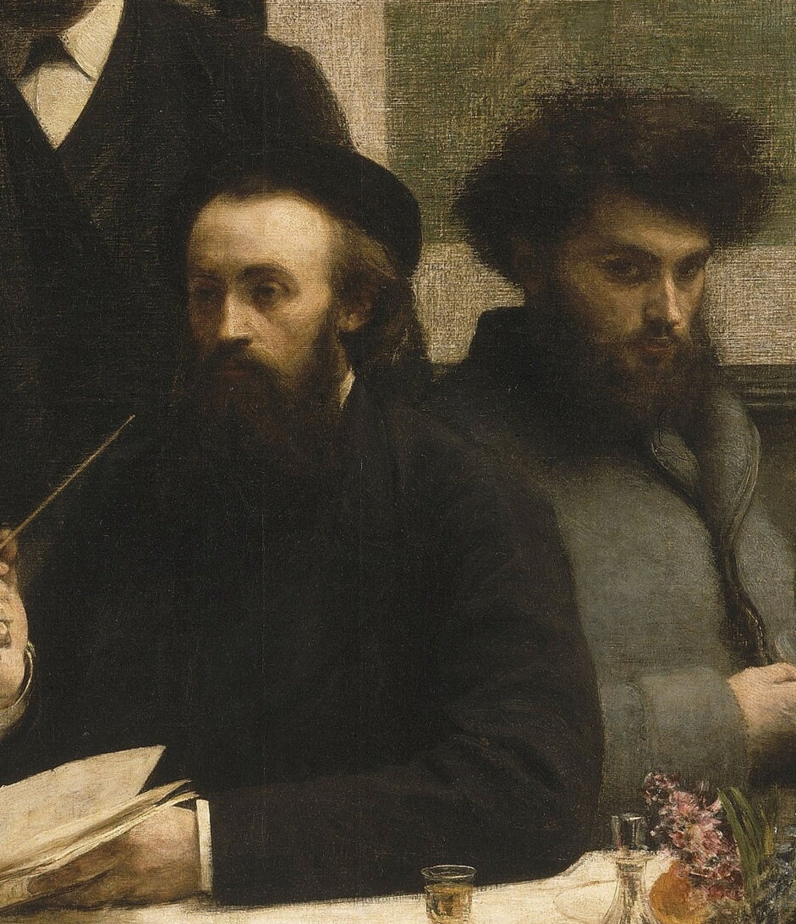 Henri Fantin Latour By The Table 1872 Men Gathering Classic Poster - Image 2