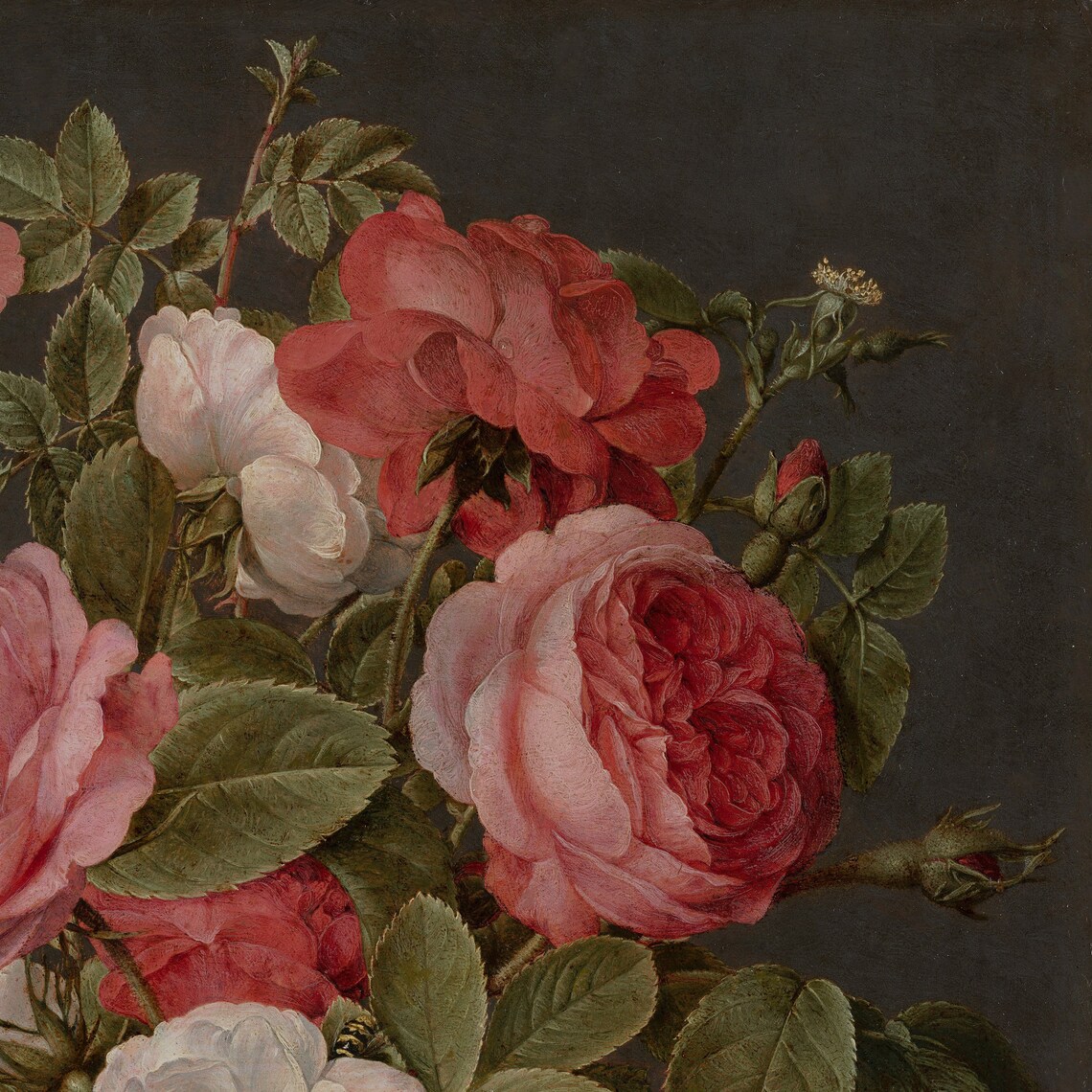 Roses in a Glass Vase, Jacob Van Hulsdonck Art Print - Image 3