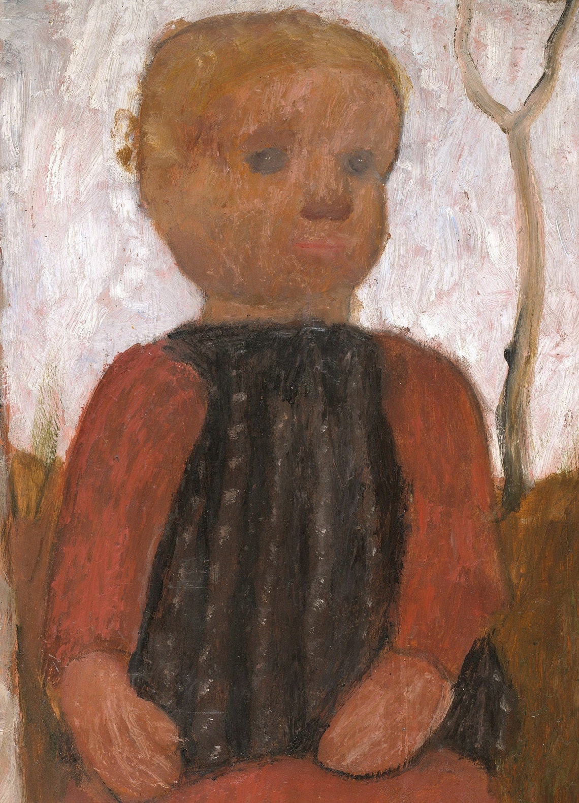 Modersohn Becker Girl In Red Dress Beside Tree Folk Art Print - Image 3