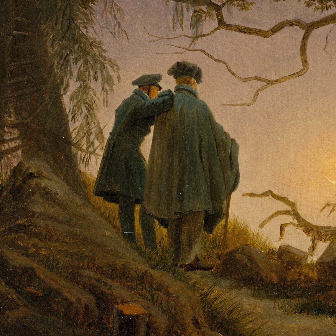 Two Men Contemplating, Caspar David Friedrich Art Print - Image 2