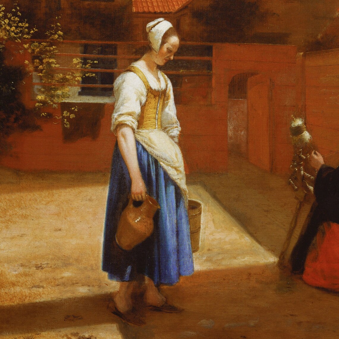 Pieter de Hooch Courtyard in Delft at Evening Golden Dutch Poster - Image 3