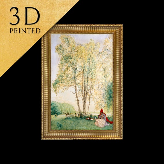Beneath The Birches By Carl Larsson 3dprinted With Texture And Brush Strokes Looks Like Original Oil Painting High Realistic Printing