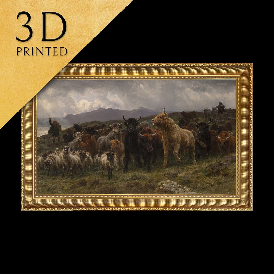 Rosa Bonheur Highland Raid Cattle Sheep Scottish Moor Poster