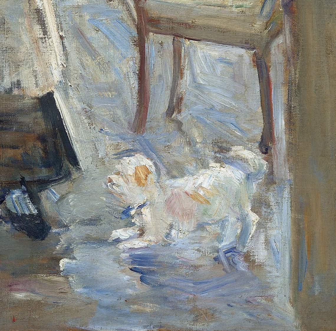 Berthe Morisot In the Dining Room Kitchen Woman Small Dog Art Poster - Image 2