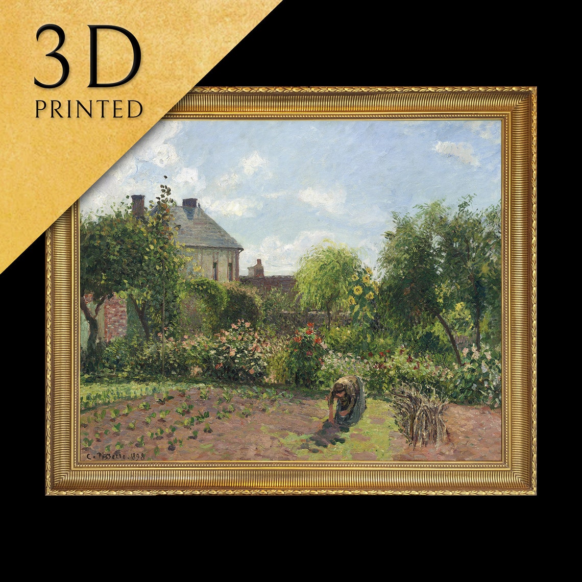 Pissarro The Artists Garden at Eragny Flower Beds Impressionist Poster