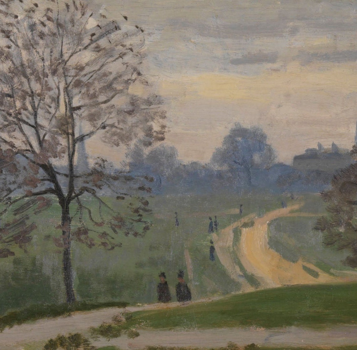 Claude Monet Park Promenade Autumn Walkers Panoramic Landscape Poster - Image 2