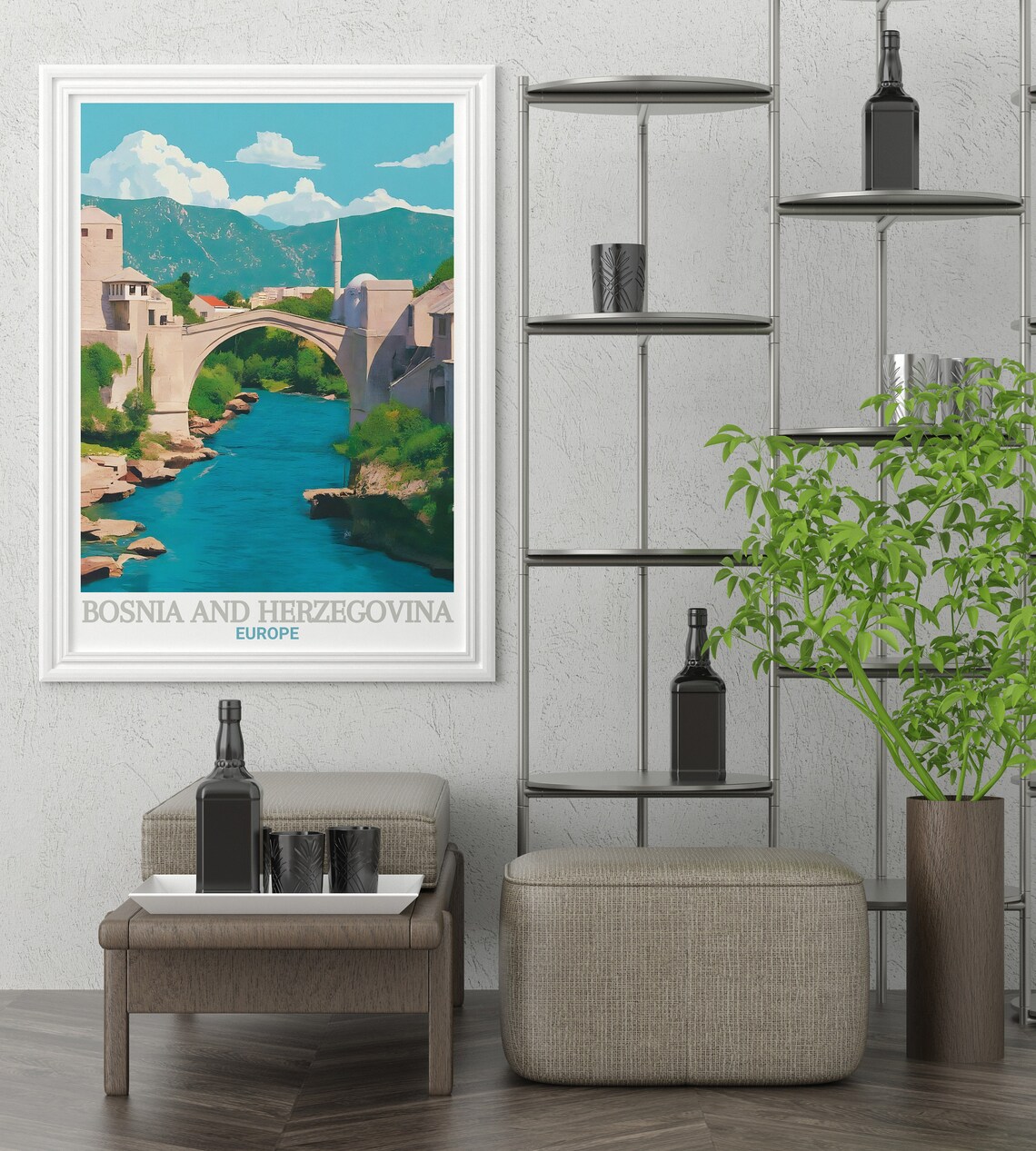 Bosnia And Herzegovina Stari Most Bridge Mostar River Poster - Image 2