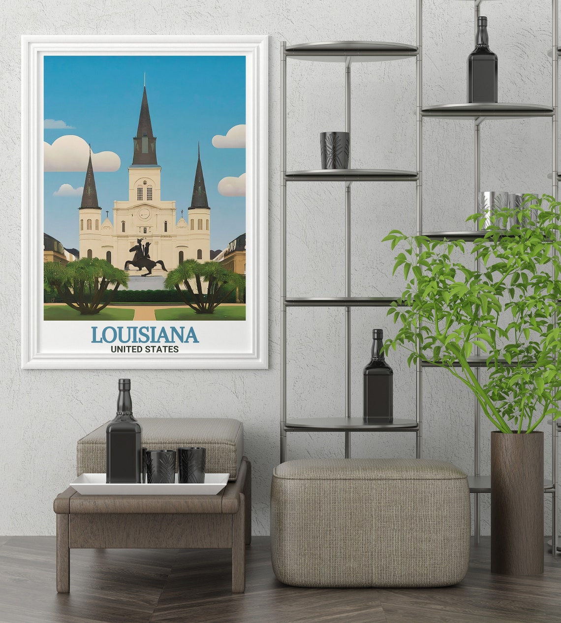 Louisiana Art Prints St Louis Cathedral Wall Art New Orleans French Quarter Travel Posters French Quarter Travel Posters - Image 2