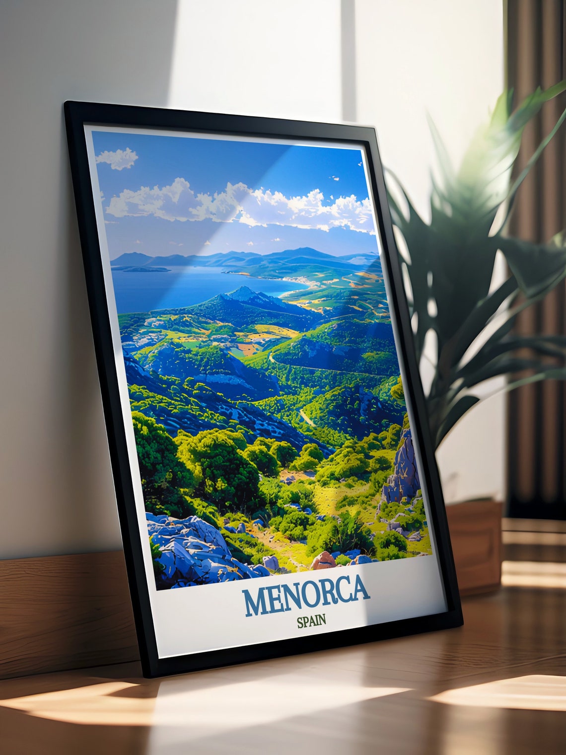 Menorca Monte Toro Panoramic Hills Coast View Travel Art Poster - Image 2