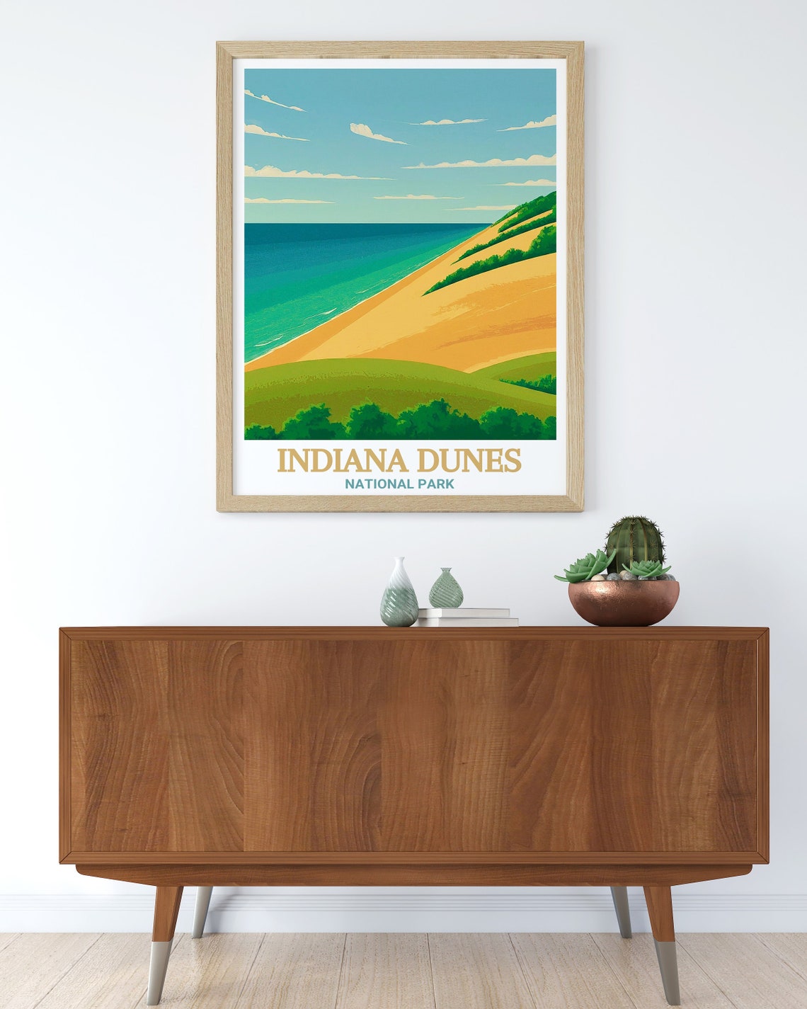 Indiana Dunes National Park Golden Sand Dunes Lake View Poster - Image 3